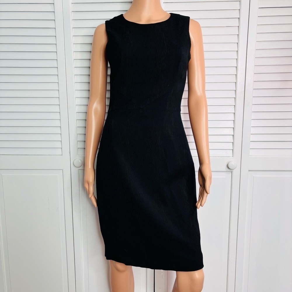 JAY GODFREY Black Textured Sheath Sleeveless Dress Size 8